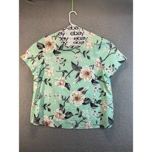 Shein Curve Top ‎ 1XL   Floral short Sleeve Blouse Pullover
